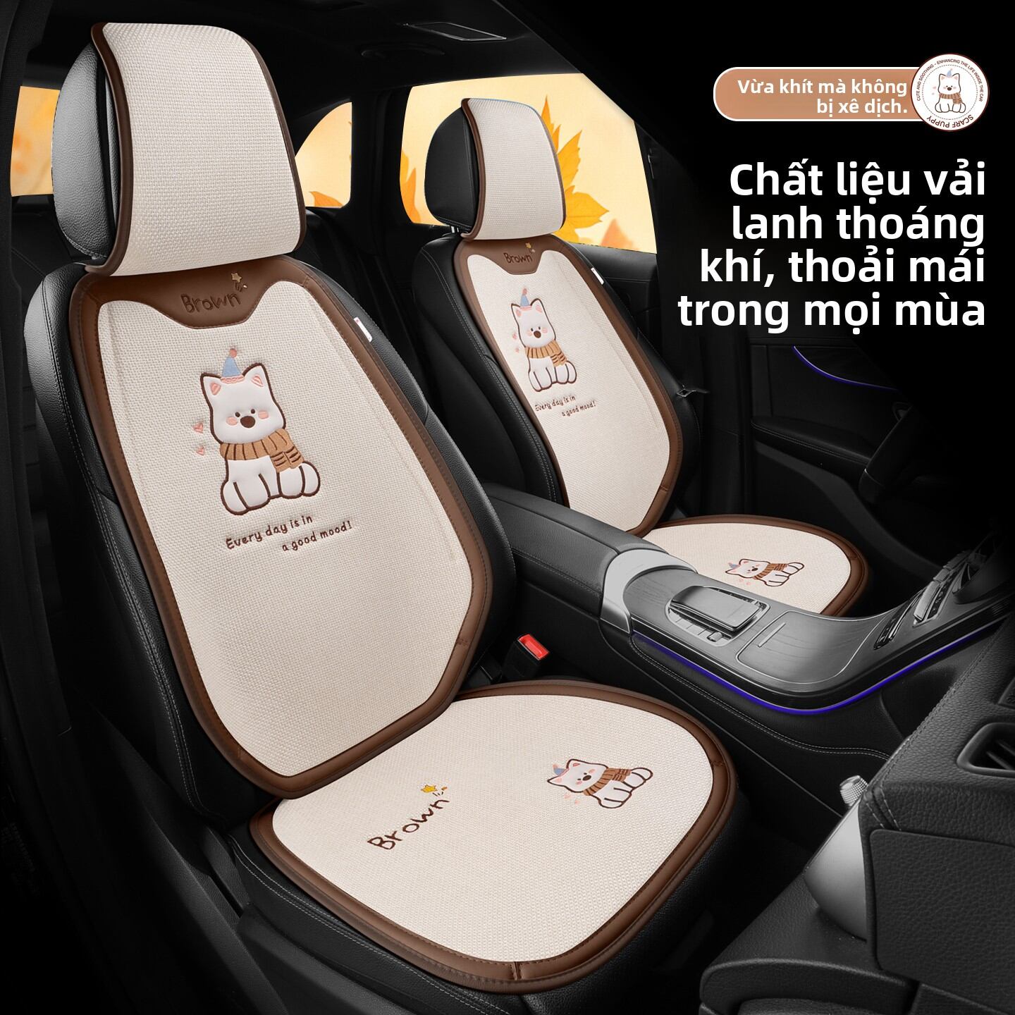 ZHONGMIAO | Seasonal Universal Cute Car Seat Cover for Driver's Seat Giá 600,000 Đồng*Miễn phí vận chuyển