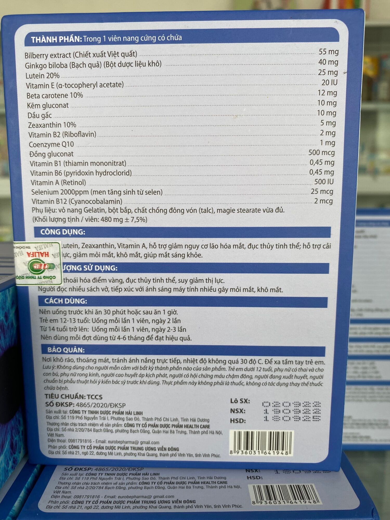 Viên sáng mắt Lutein - A