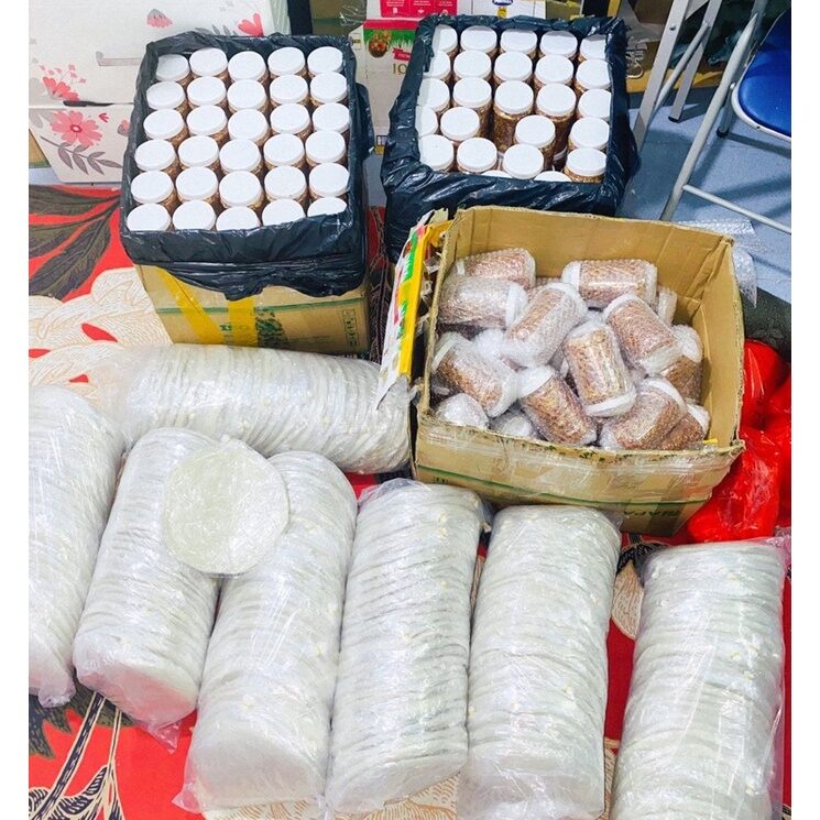 combo bánh tráng phơi sương + muối tôm hành phi
