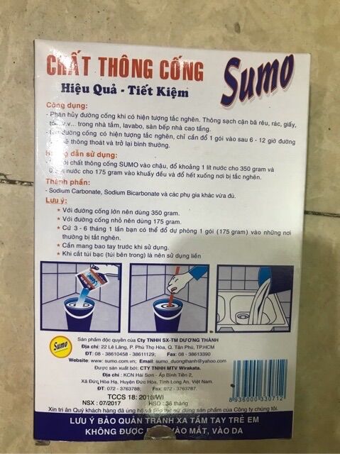 Chất thông bồn cầu,thông cống Sumo