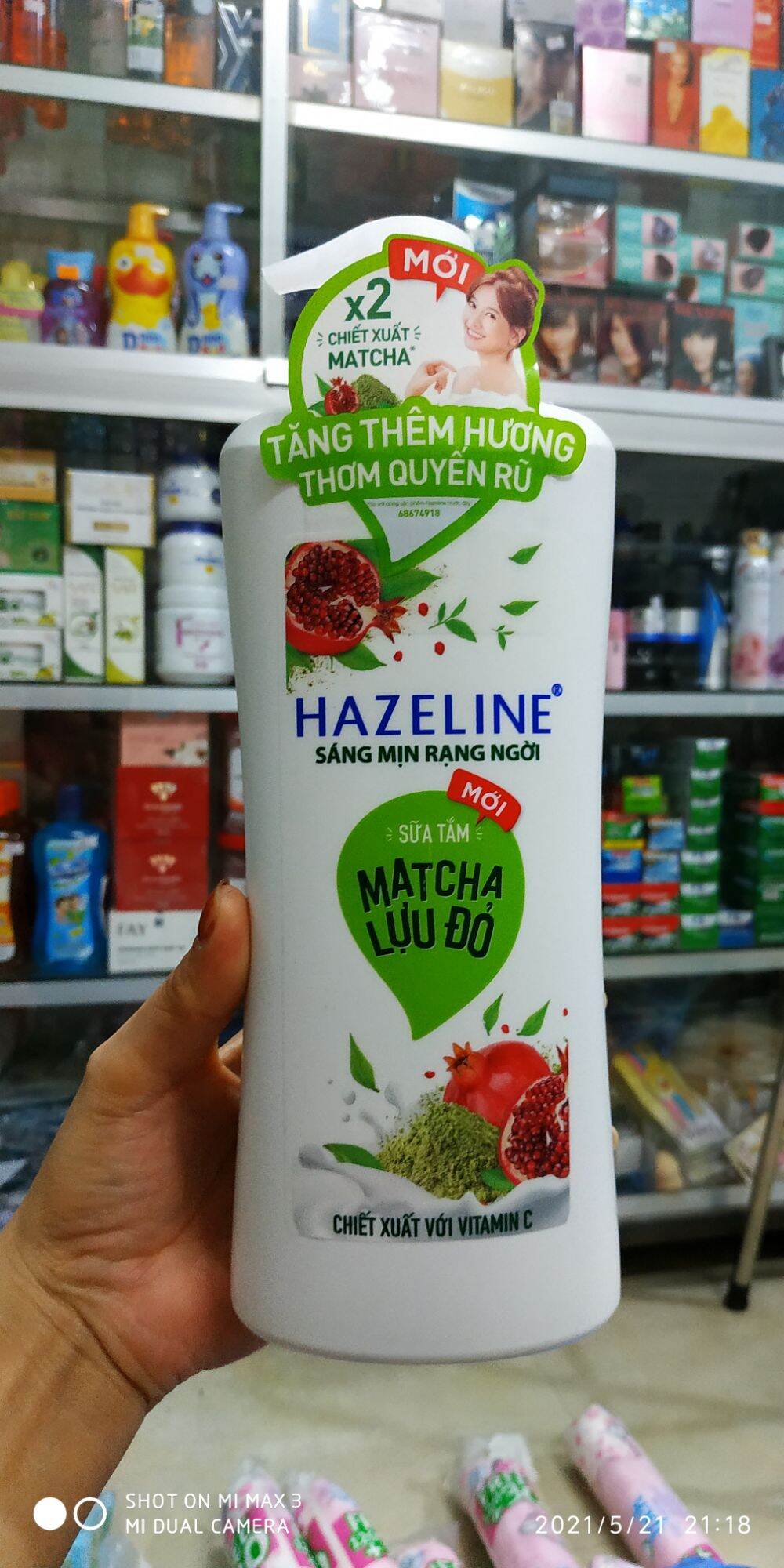 [HCM]Sữa tắm HAZELINE matcha lựu đỏ 1kg tăng cường matcha và Vitamin c sáng da và sạch sâu