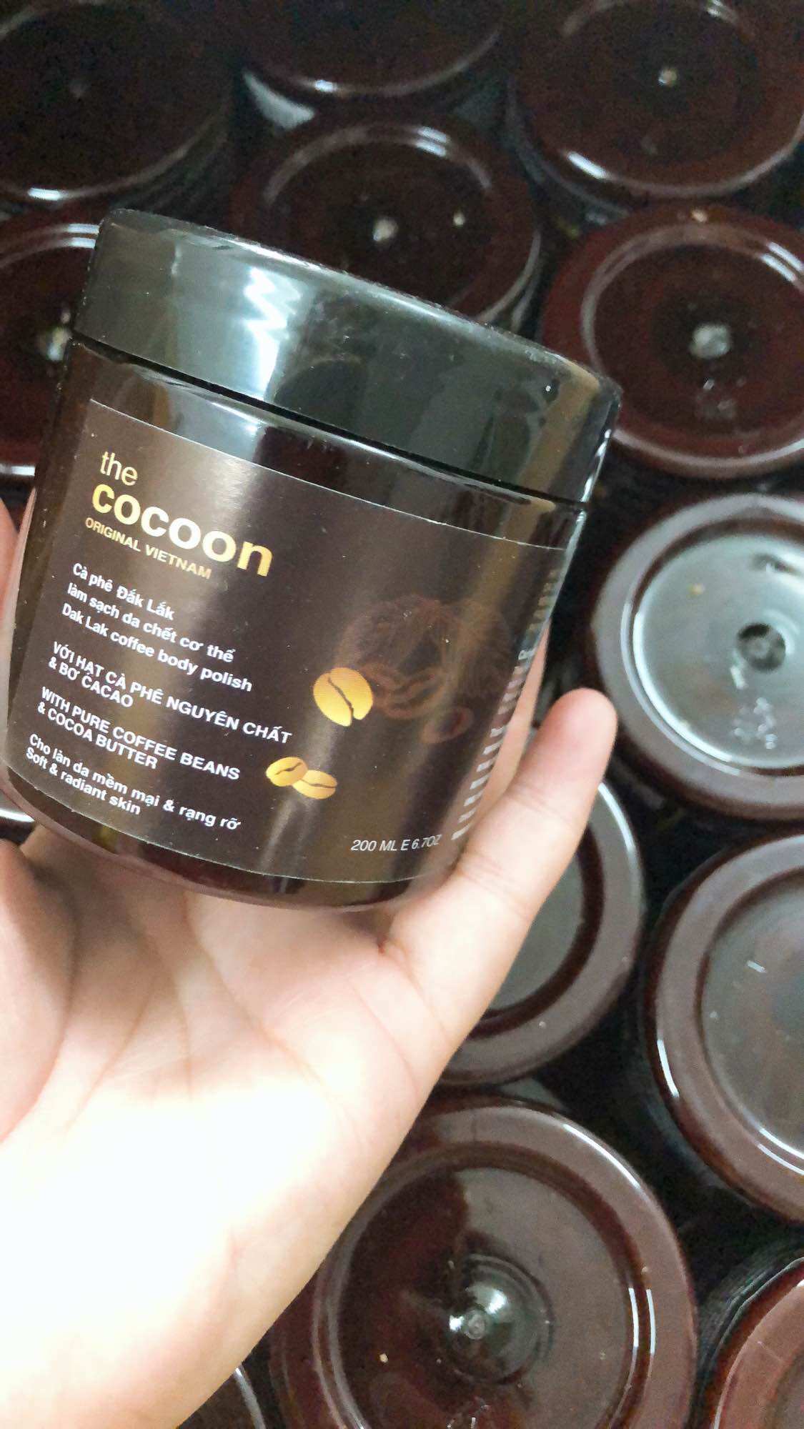 Tẩy tế bào chết cà phê cocoon hủ mẫu cũ