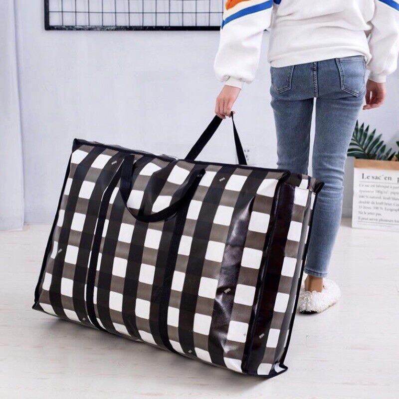 Túi đựng giỏ đựng chăn màn-quần áo bằng VẢI khung sắt To 100L
