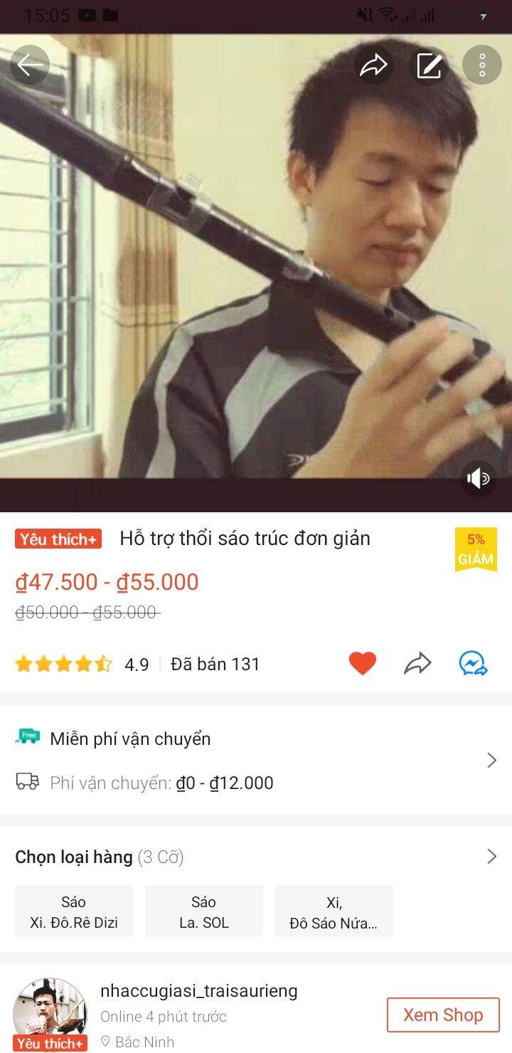 hỗ trợ thổi sáo đơn giản- Nhạc cụ ANh Dương