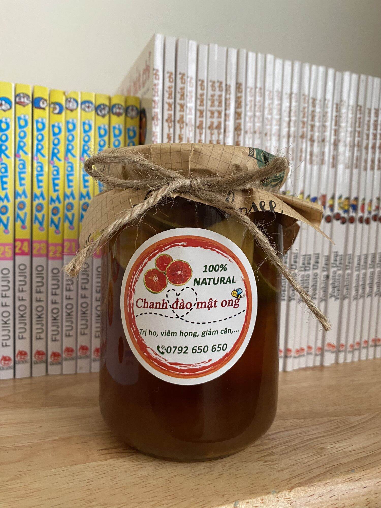 Chanh đào ngâm mật ong đường phèn hũ 0,5L