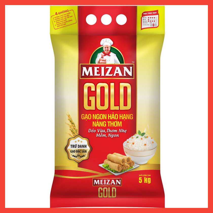 Gạo Ngon Hảo Hạng Nàng Thơm Meizan Gold túi 5kg - Hàng chính hãng