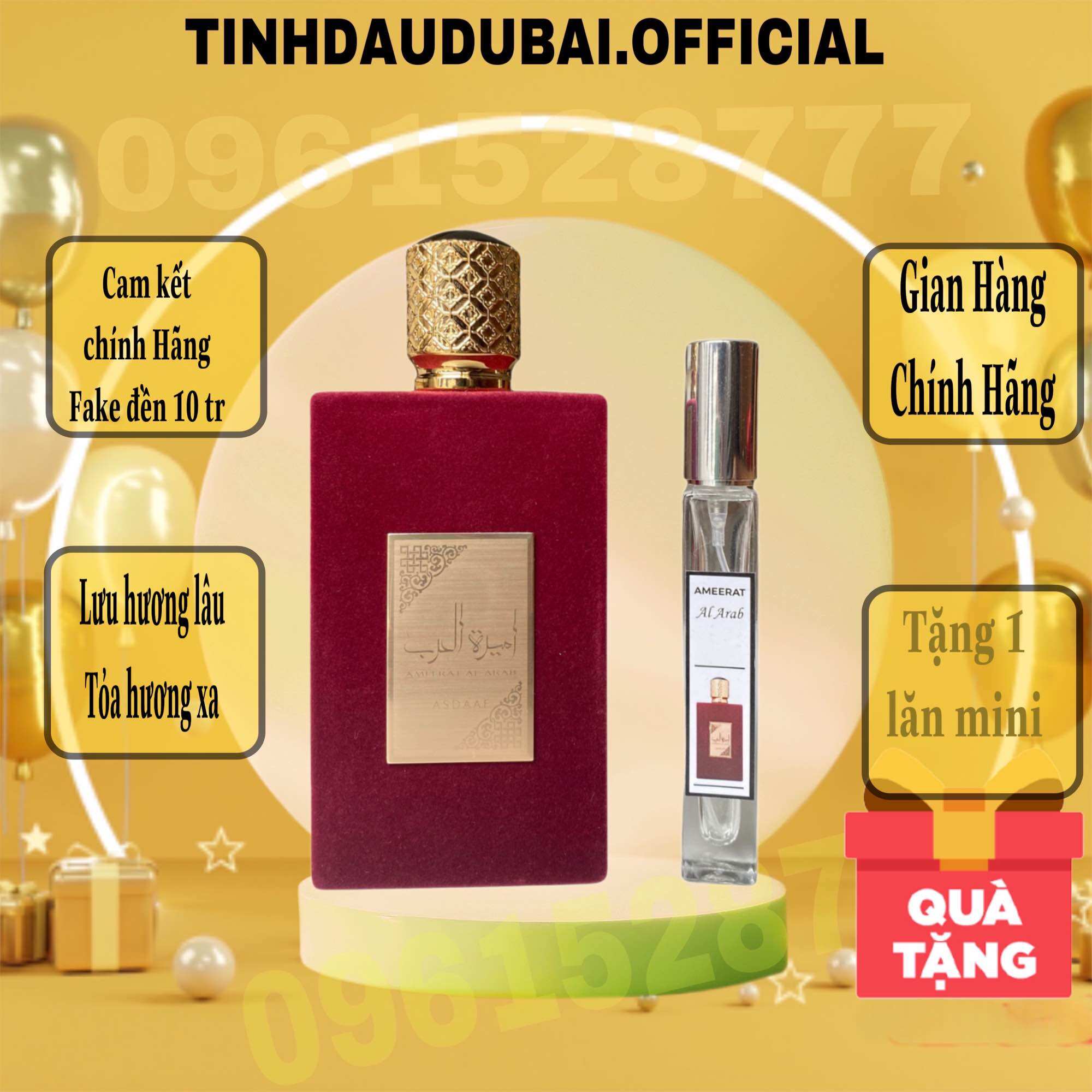 [Tặng 1 Lăn Mini] Nước hoa Dubai Ameerat  Al Arab Nữ 100ml Công chúa Ả rập Cam Kết Chính Hãng Fa.Ke đền 10 tr