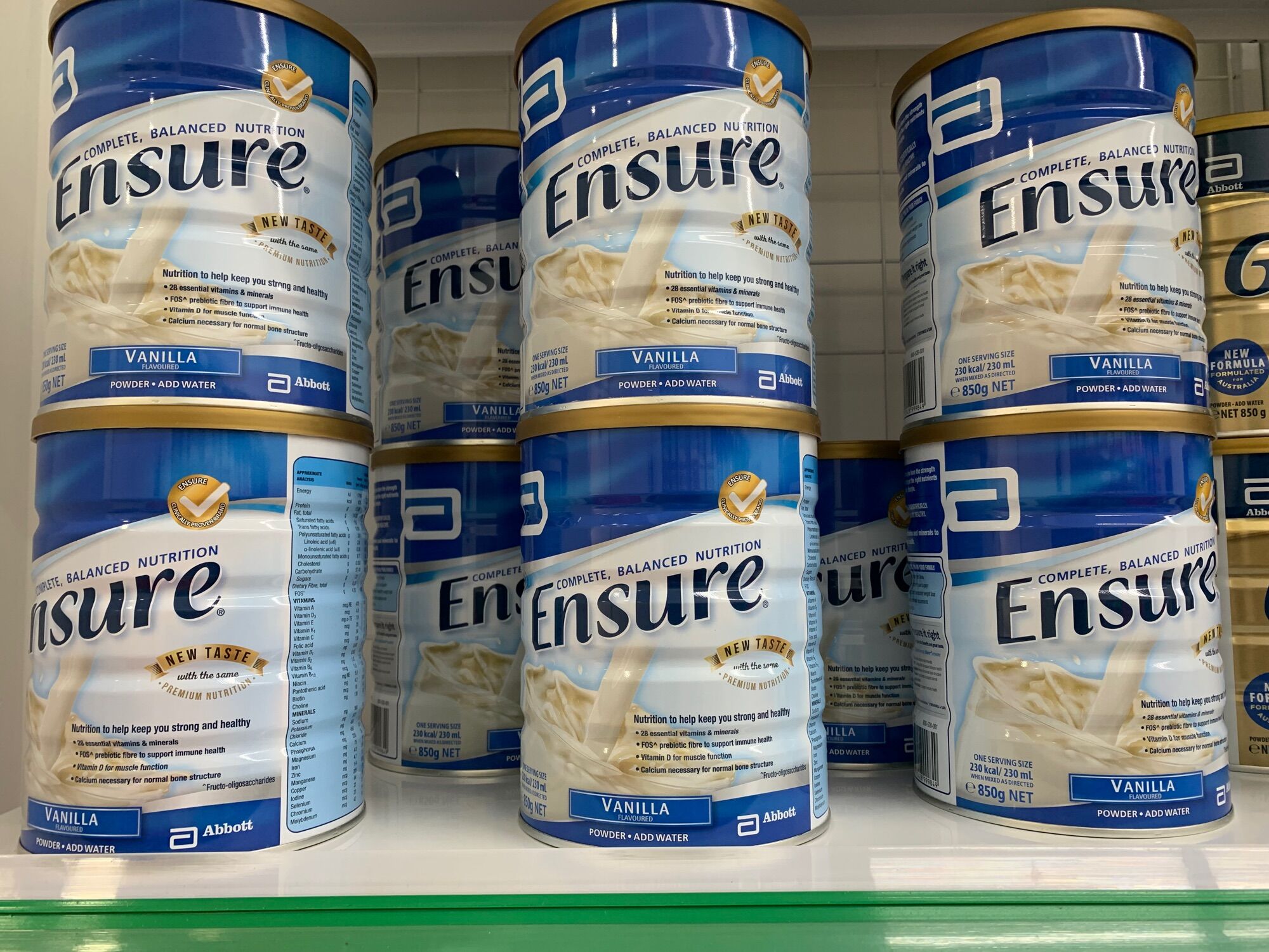 Sữa bột ensure hương vani của Úc Giàu Dinh Dưỡng