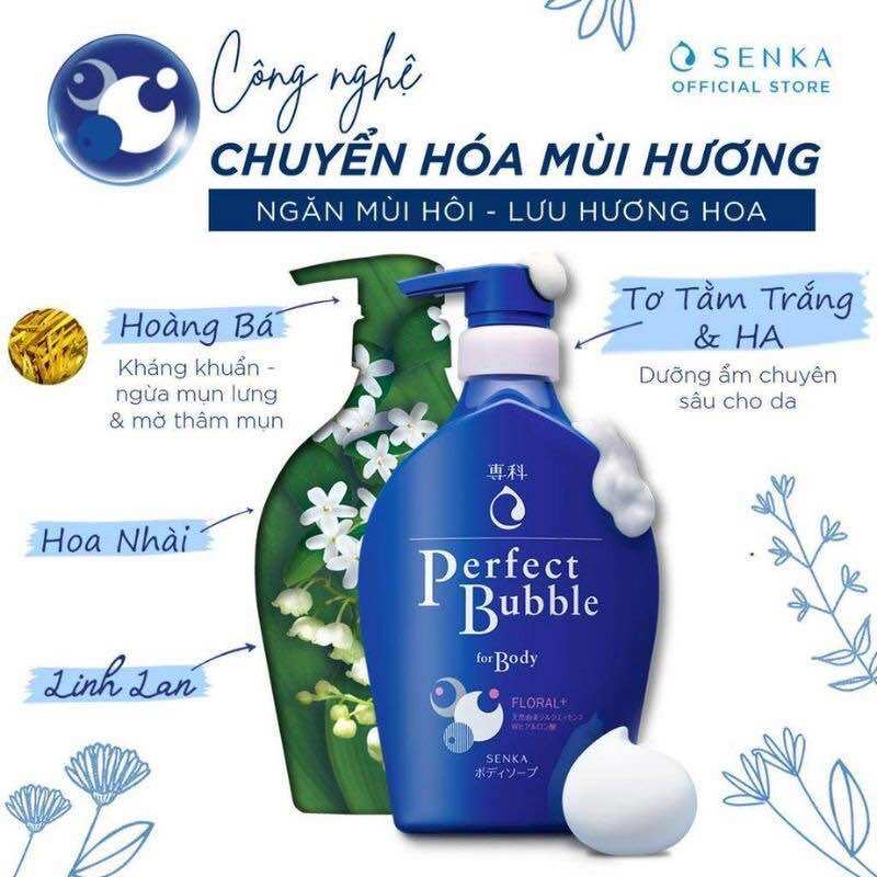 [ Hàng Nhật] Sữa Tắm dưỡng ẩm Senka Perfect Bubble 500ml