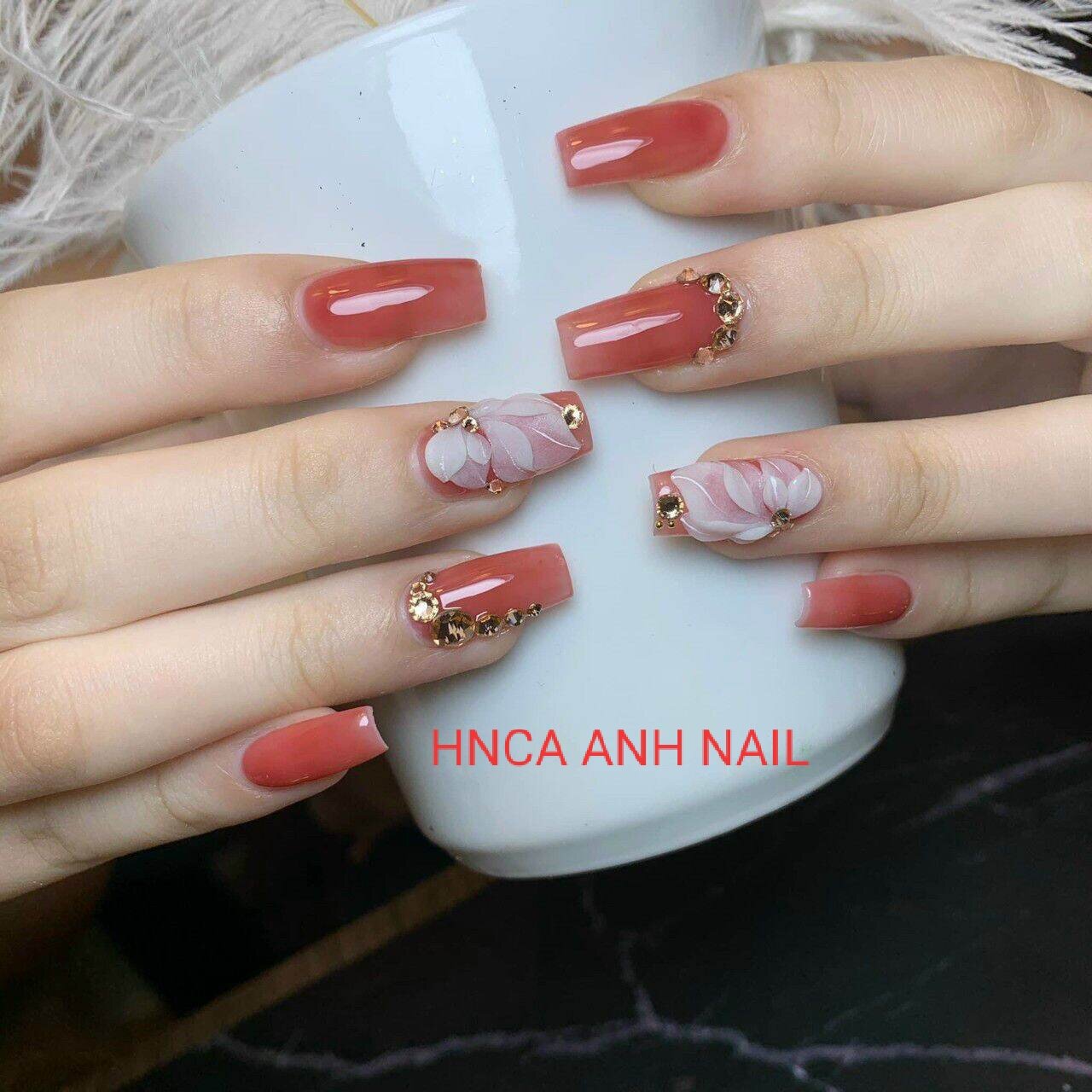 Nail box thiết kế giá rẻ bộ móng tay giả up vuông đủ size fom chuẩn y hình [ kèm keo dán móng]