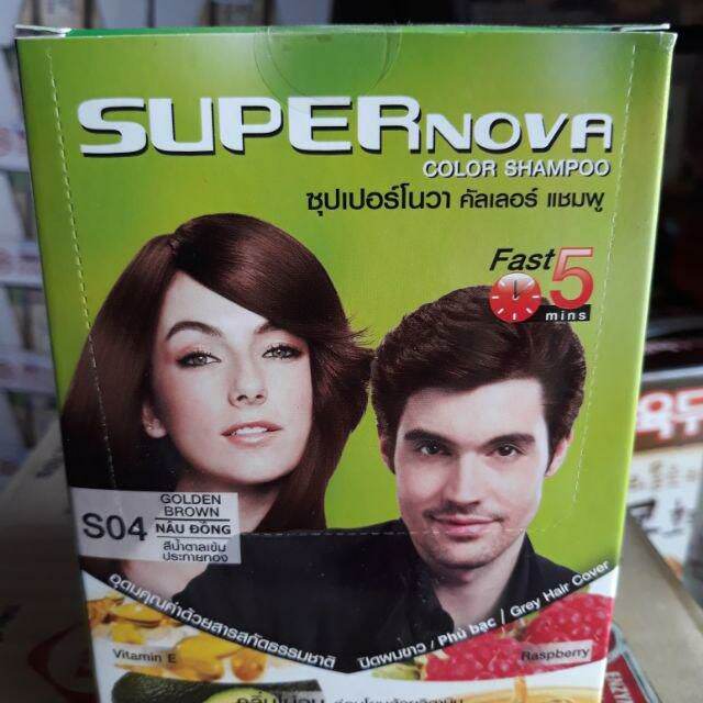 1 hộp ( 12 gói) gội nhuộm thảo dược Super Nova thái lan