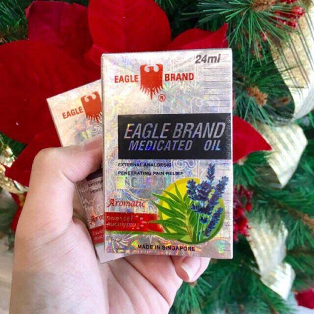 Lố 12 chai Dầu Gió Trắng Hương Lavender 2 Nắp Con Ó Singapore Nhập Mỹ 24ml - Dầu Trắng Eagle Brand