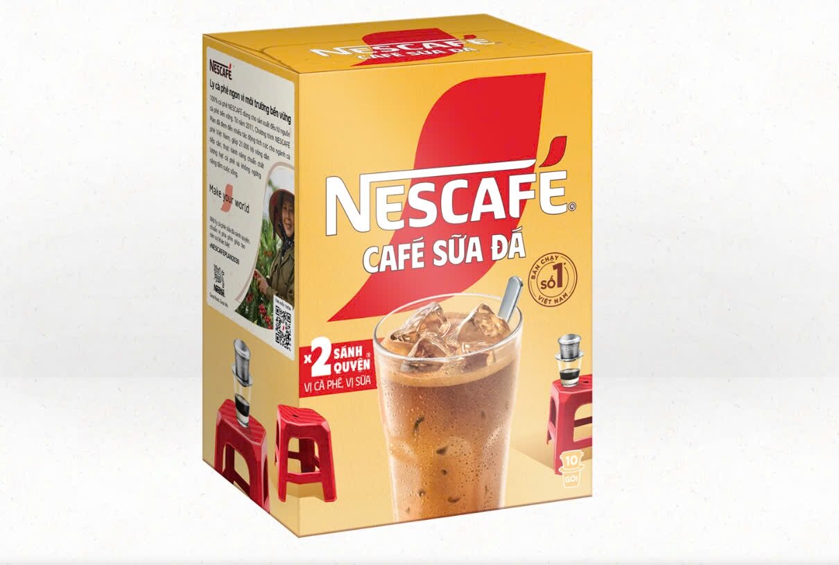 [Sale]Cafe hoà tan Nescafe sữa đá (10 gói 24g/hộp); Cafe Việt đen đá (15 gói 16g/hộp)