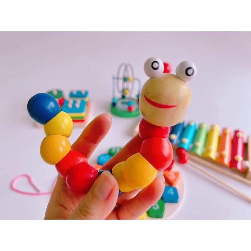 Combo 6 món đồ chơi gỗ thông minh montessori cho bé