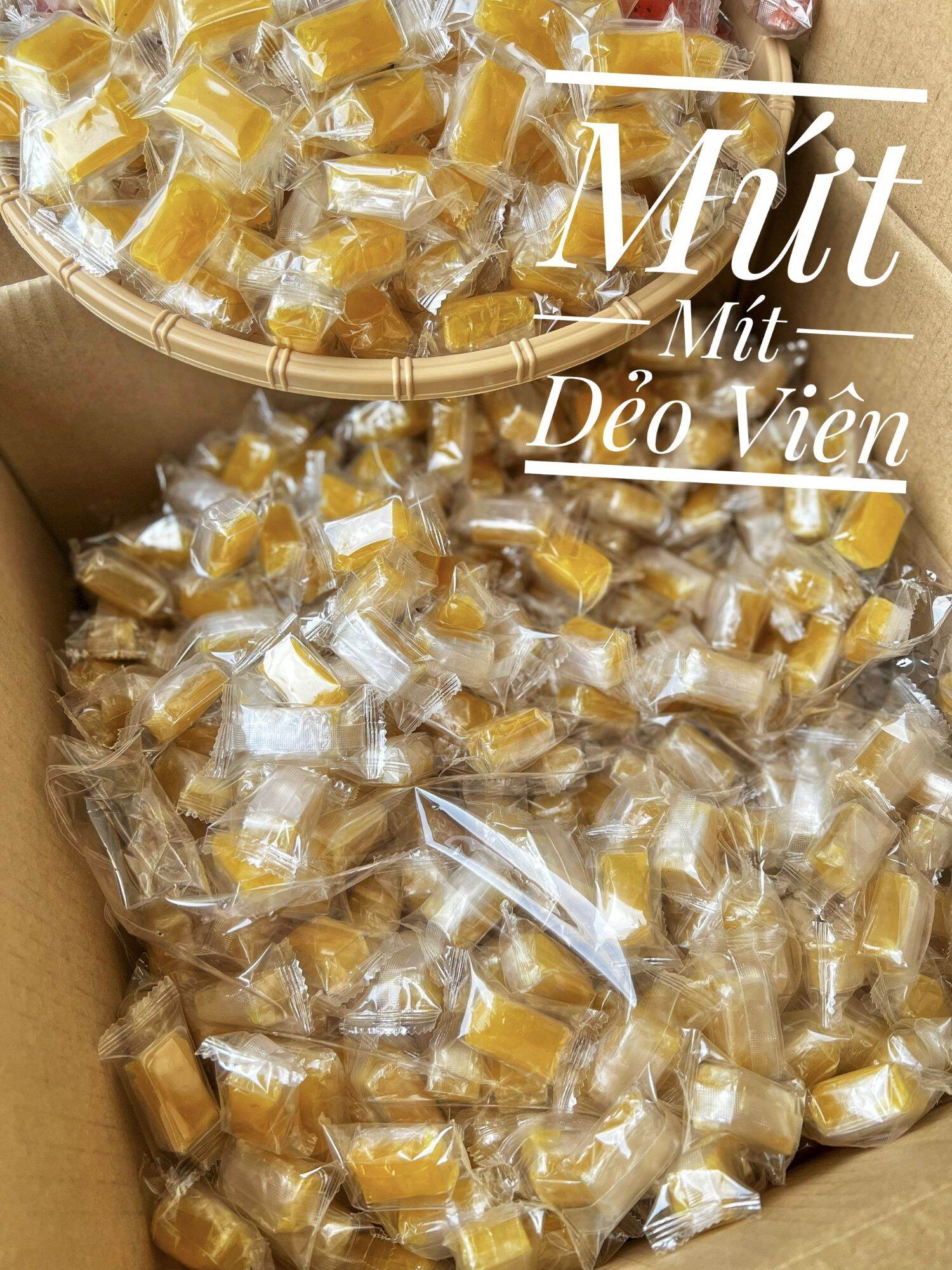 Mứt thanh long mix mứt mít dẻo viên 1kg