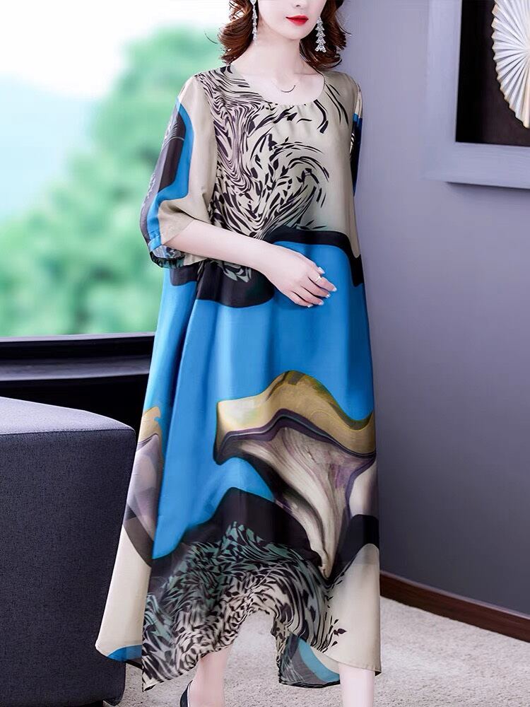 [RẺ VÔ ĐỐI][FREE SHIP][HOT][KÈM QUÀ][BIG SIZE]ĐẦM LỤA COTTON TRUNG NIÊN/ĐẦM KIỂU DÁNG HÀN QUỐC/HỌA TIẾT ĐỘC ĐÁO/BIG SIZE