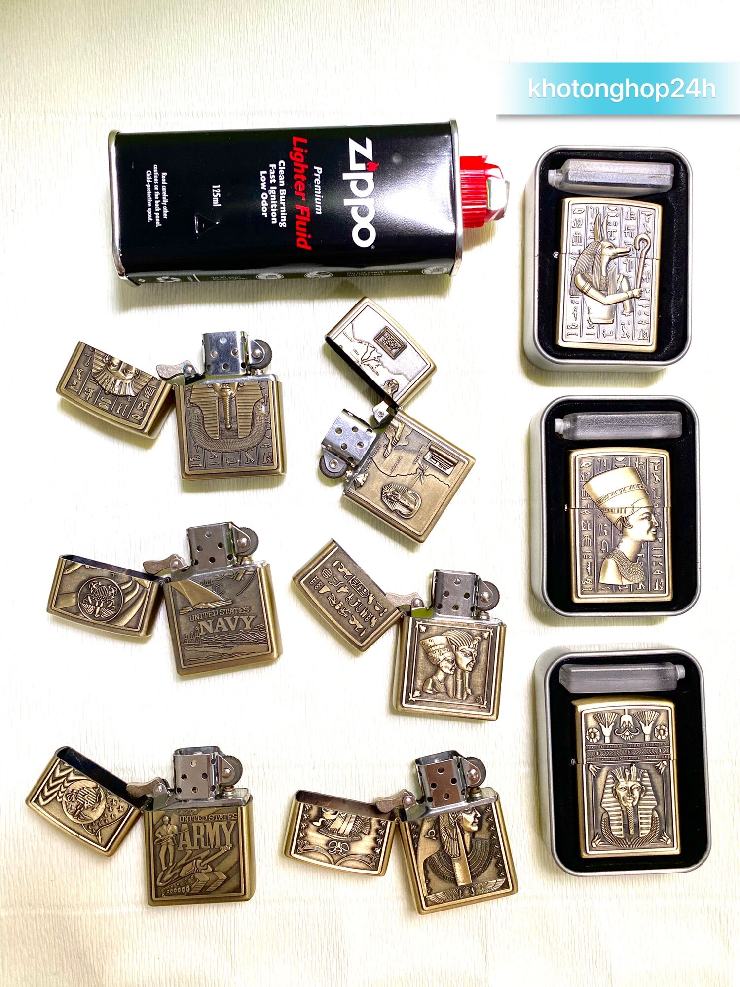 Bật Lửa quẹt Zippo độc lạ Hình Nổi Ai Cập Cổ đại