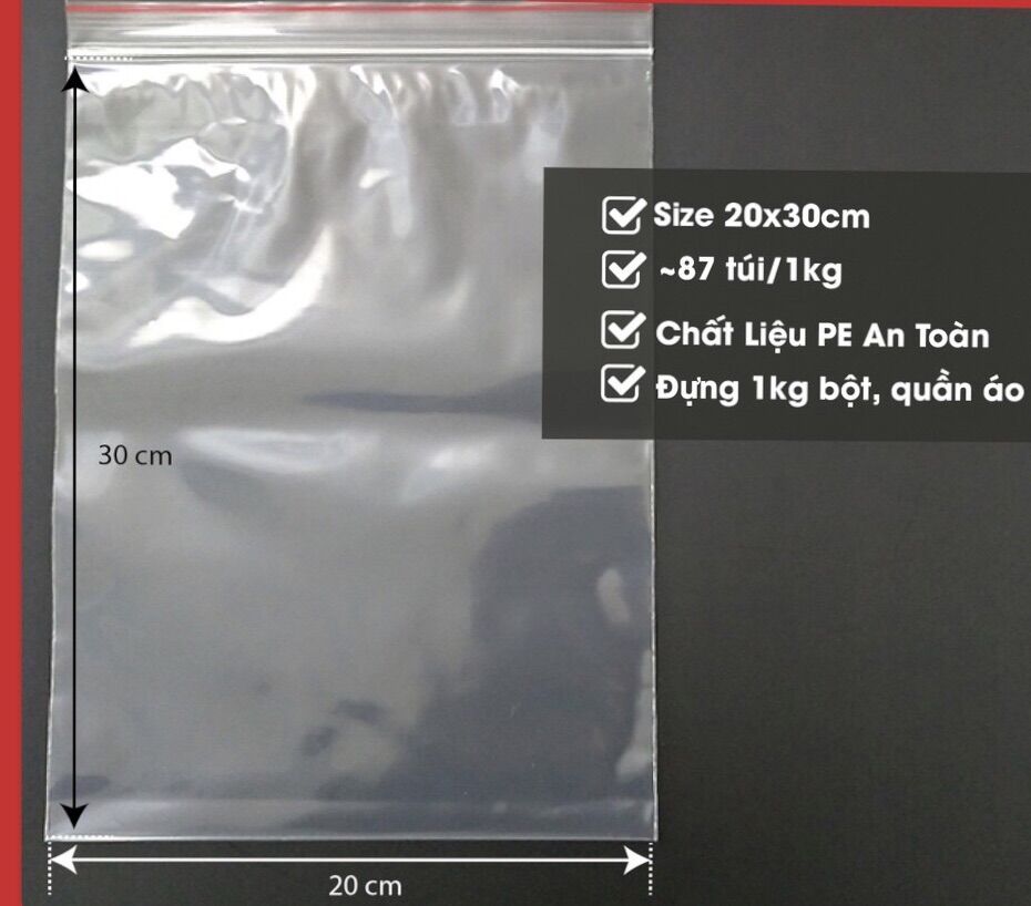 [HCM]1Kg Túi Zip Chỉ Đỏ