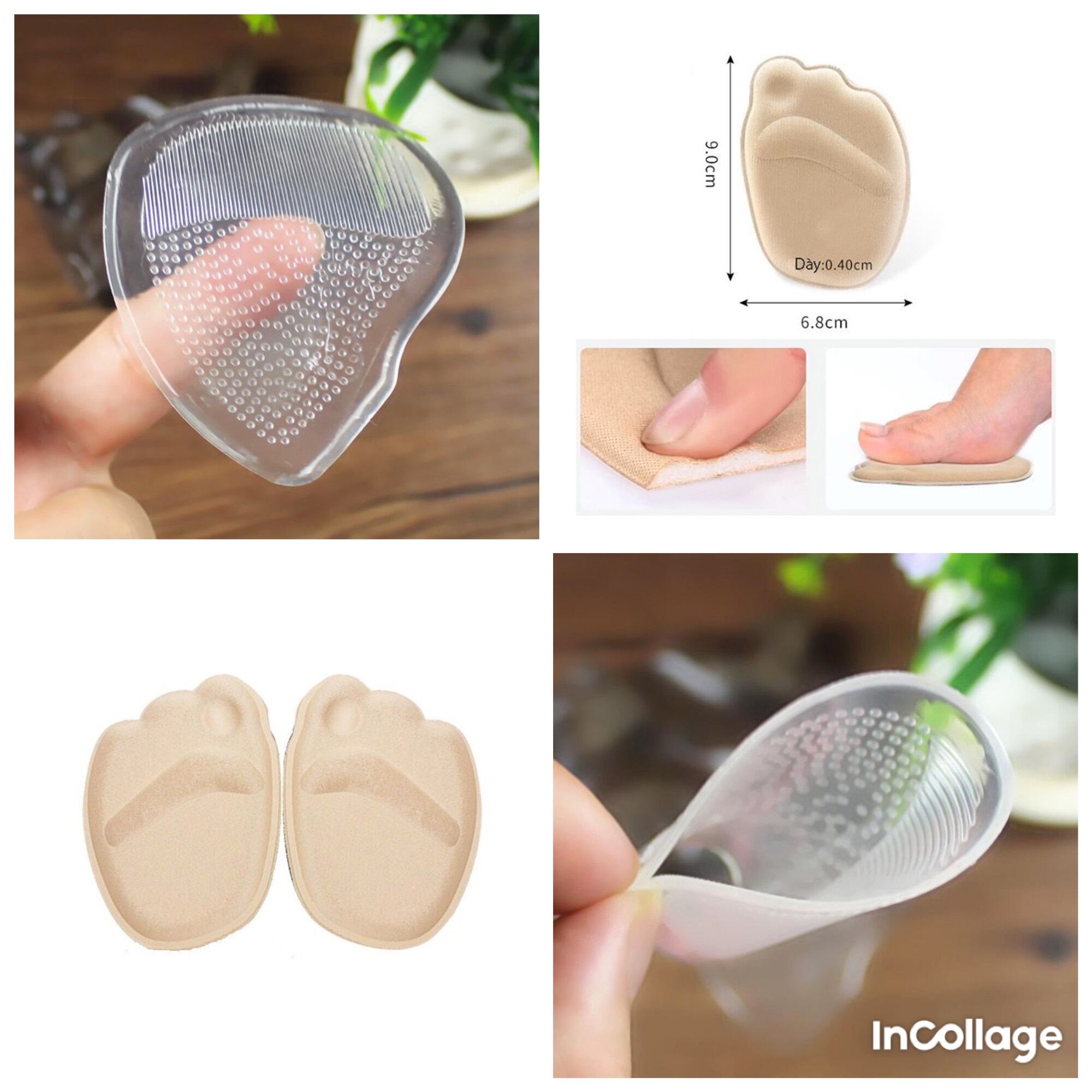 Lót bàn chân silicon và lót bàn chân vải đệm êm