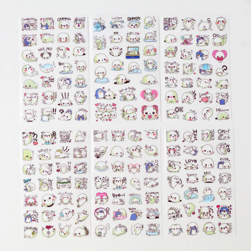 Set 6 tờ sticker cá heo