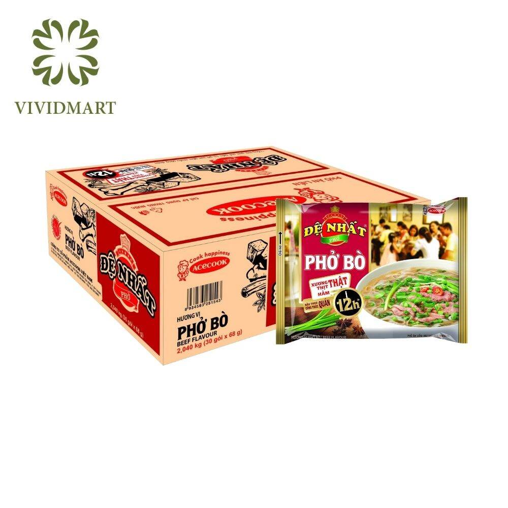 - acecook - de nhat pho instant noodle 3 flavours: beef, chicken, wok-seared beef flavors