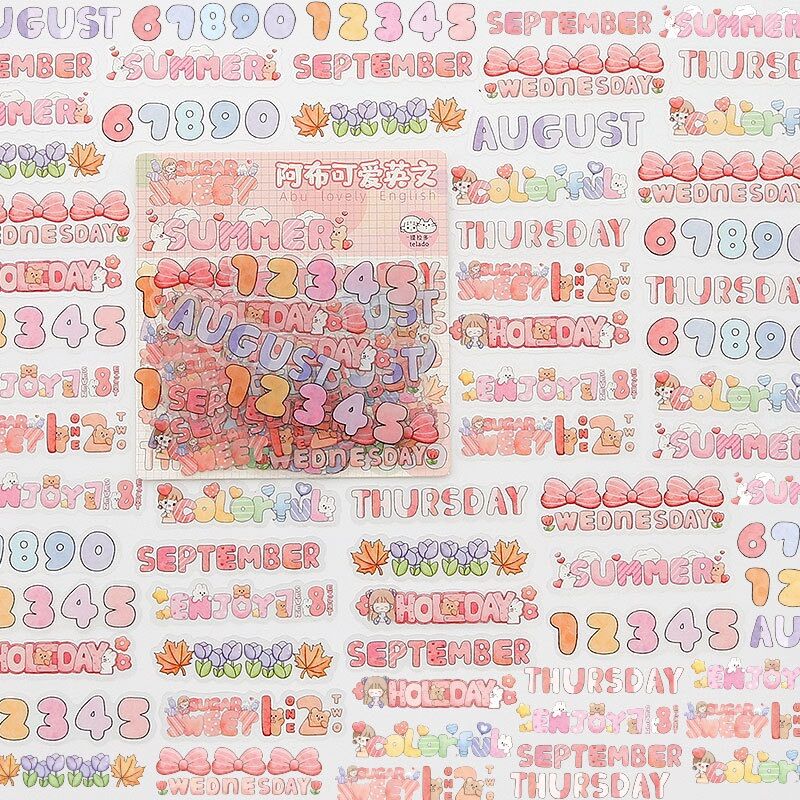 Túi 45 sticker chữ siêu xinh