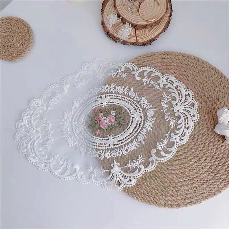 Khăn ren kiểu Pháp cổ điển trang trí -may.decor-