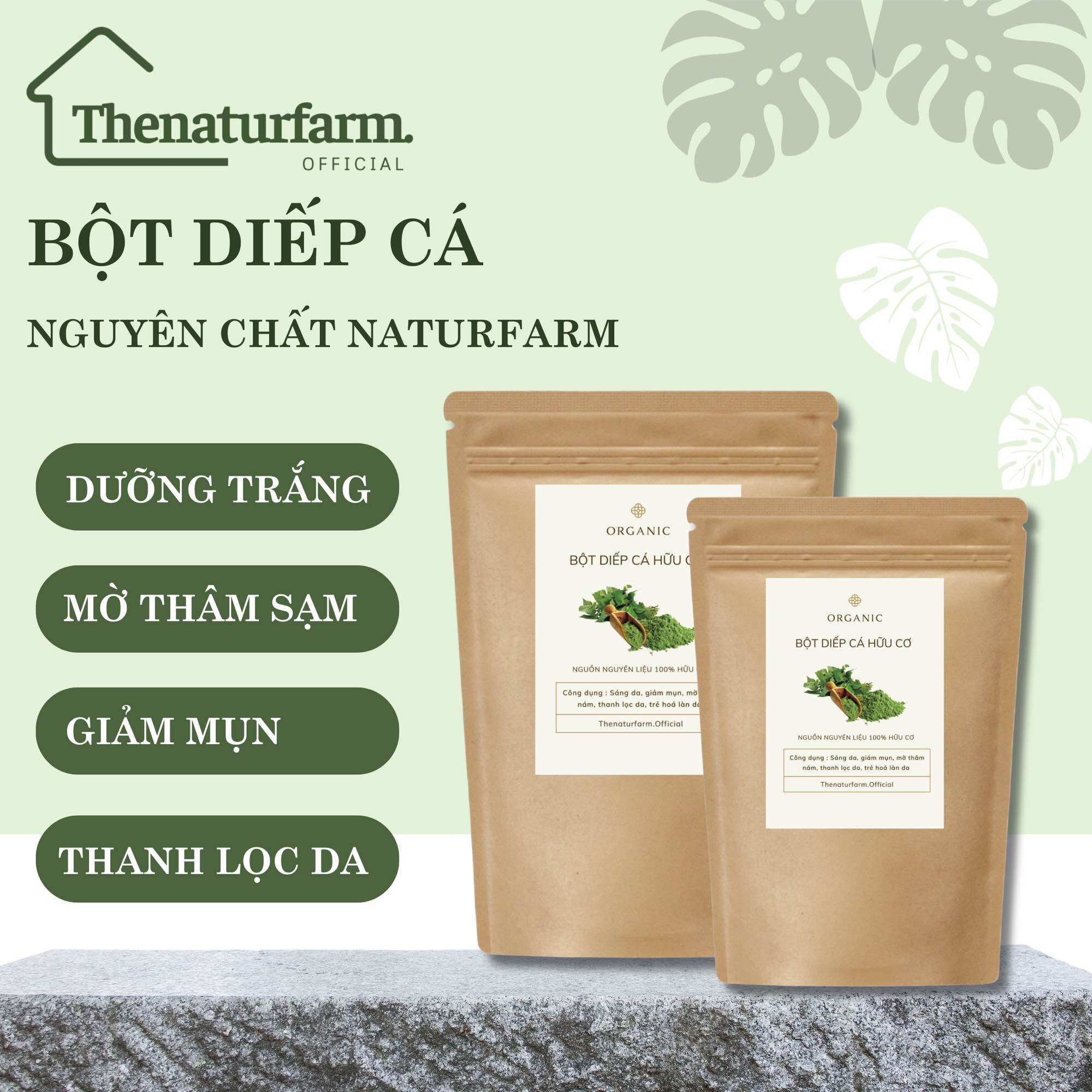 Bột diếp cá sấy lạnh đắp mặt 100gr - giảm mụn sáng da mờ thâm sạm