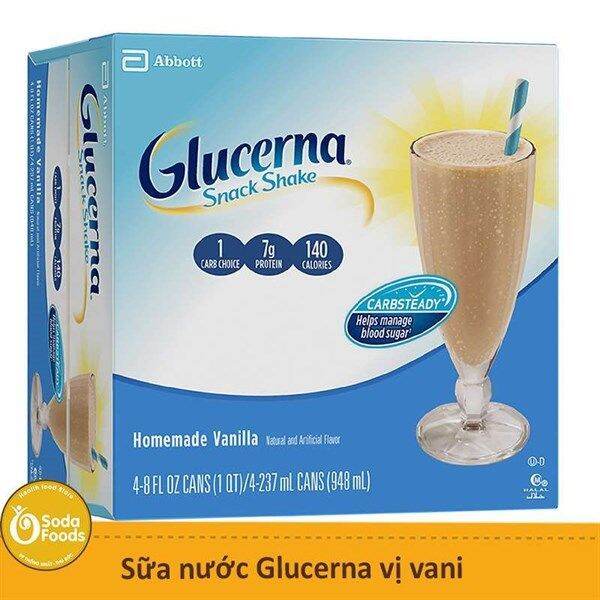Sữa nước Abbott Glucerna Shake Vanilla hương vani cho người tiểu đường mỗi chai 237ml của Mỹ
