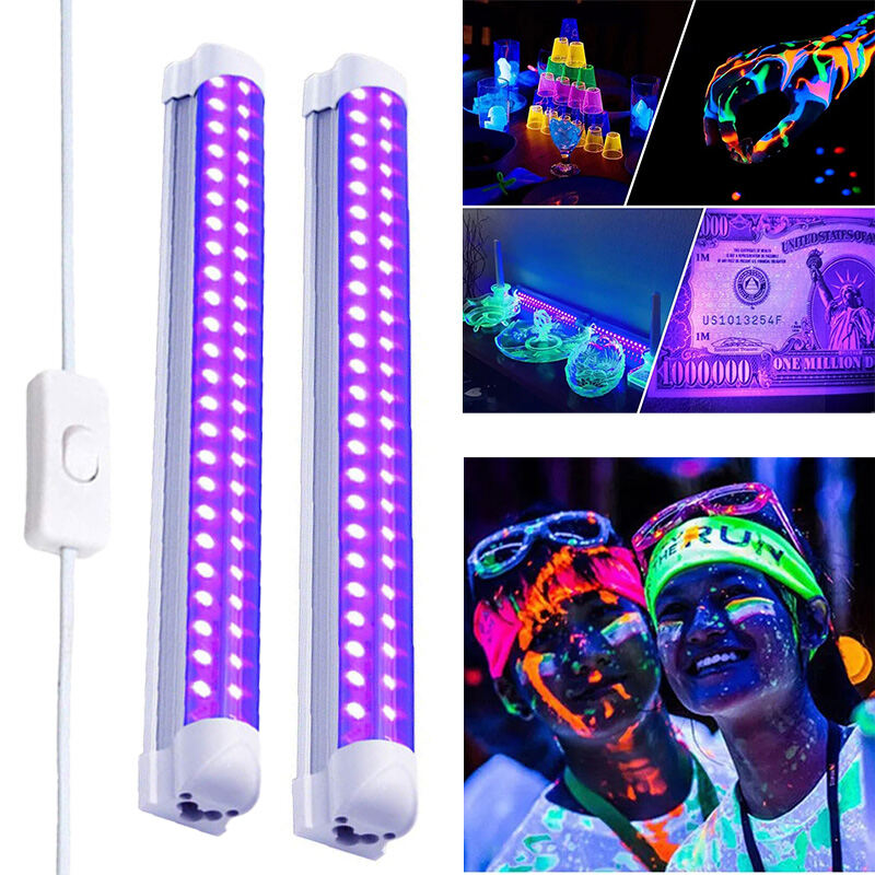 10W UV Tím Đen Đèn Led Ống Phát Sáng Đèn 395nm Tia Cực Tím Cho Ktv Halloween Huỳnh Quang Tối Đảng Sân Khấu DJ