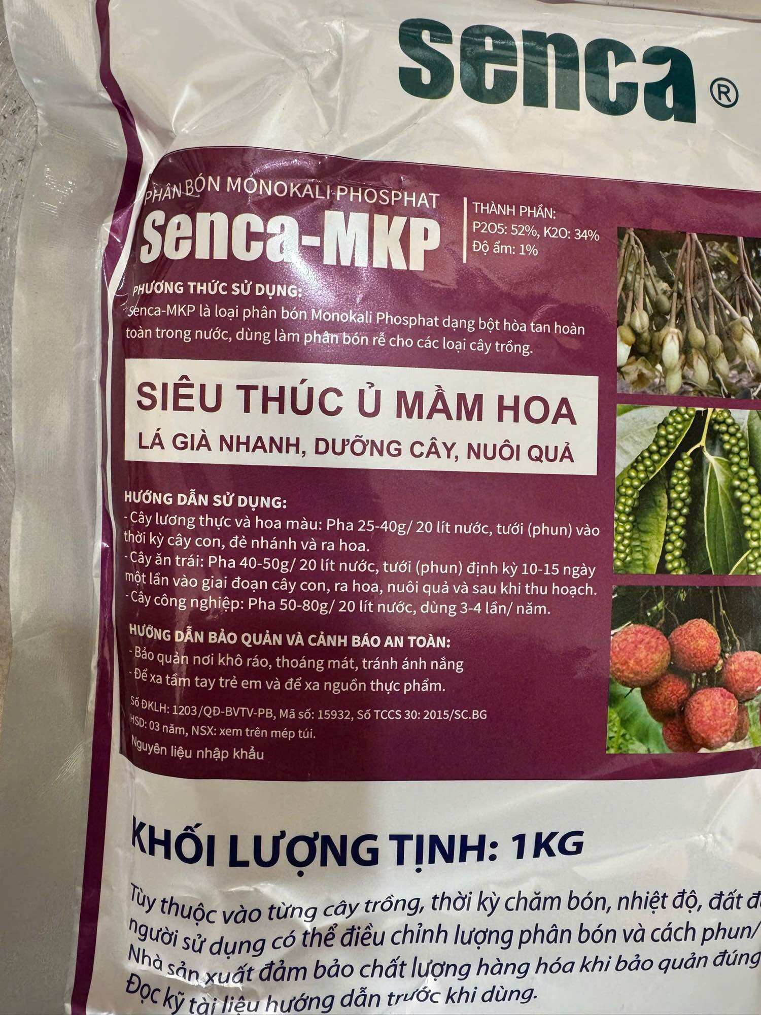 Phân bón lá siêu thúc ra hoa MKP (gói 1kg - Nhập khẩu Israel)