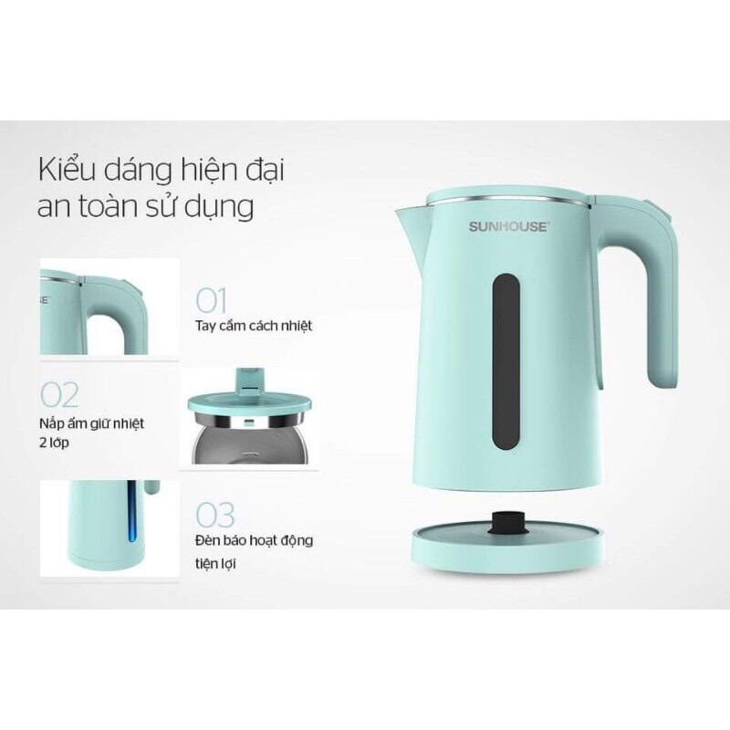 Ấm đun siêu tốc Sunhouse 1.8lit