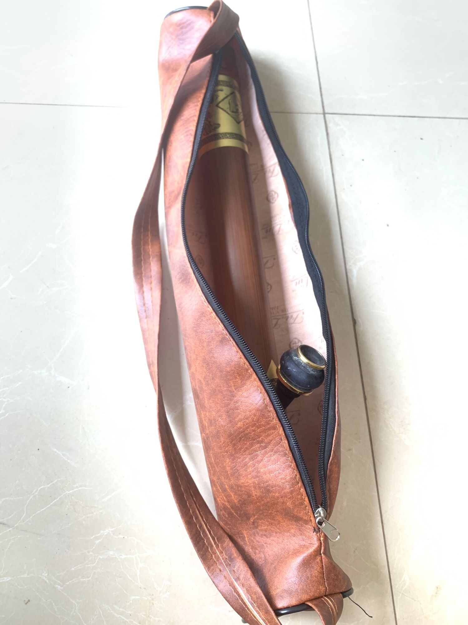 Bao da đựng điế.u mini không chân màu nâu/đen