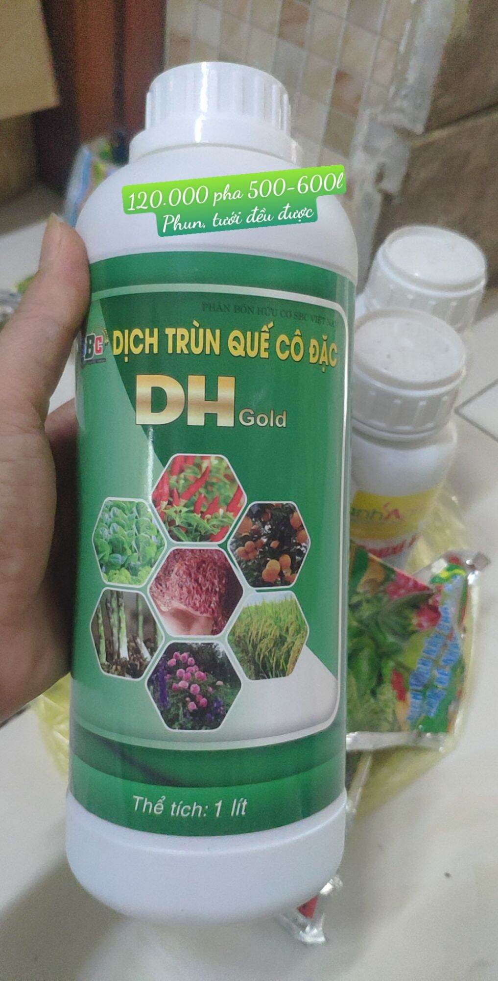 1 lít Dịch trùn quế cô đặc chính hãng logo SBC trên nắp chai
