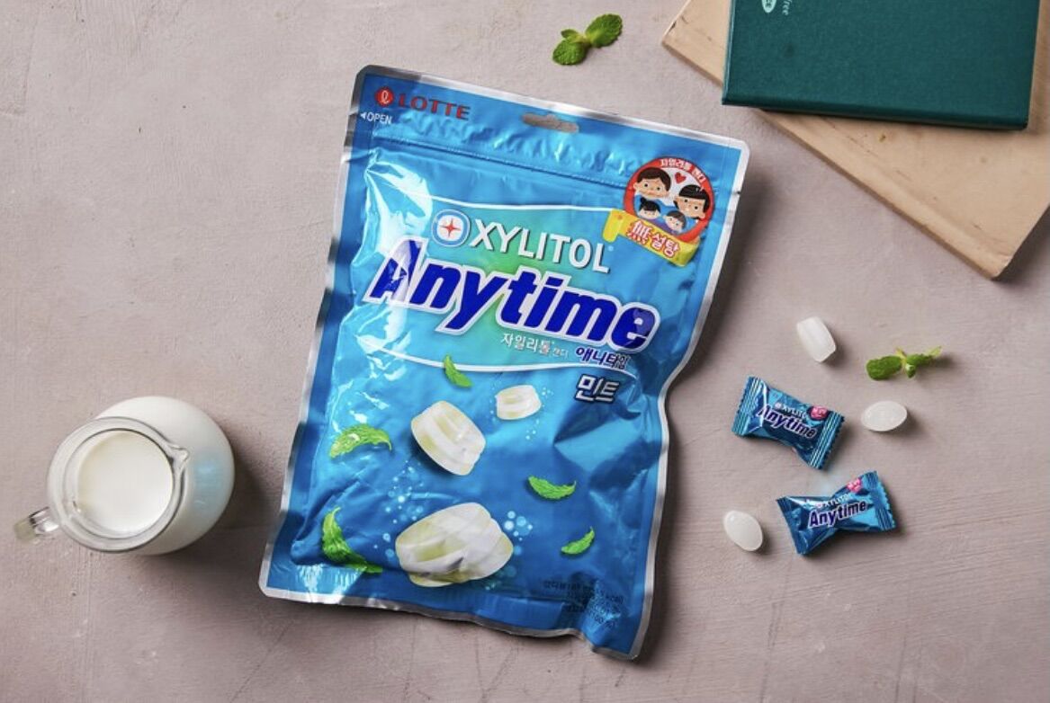 Kẹo Anytime vị sữa bạc hà Hàn Quốc 92g