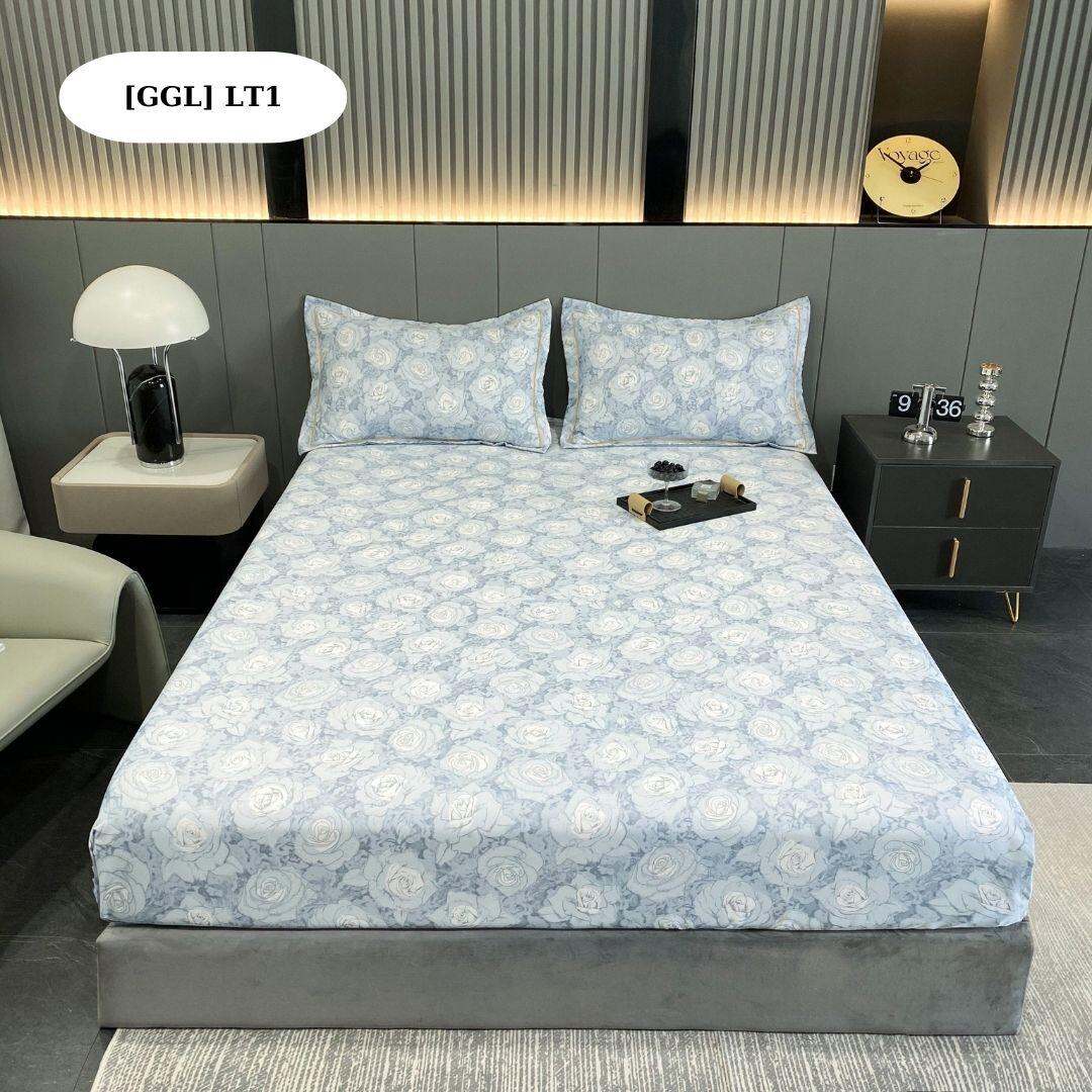 Bộ ga giường và vỏ gối lụa thái M2T BEDDING - 1 ga giường bo chun miễn phí và 2 vỏ gối nằm