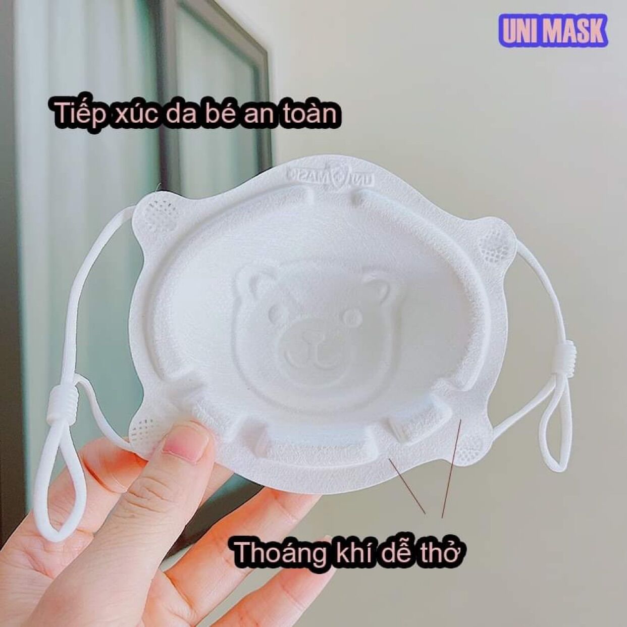 Sỉ thùng 36 chiếc khẩu trang gấu Uni Mask cho bé (mẫu mới túi zip đẹp)