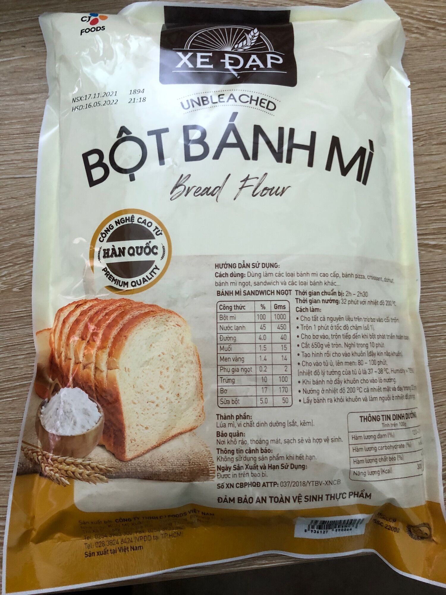 Bột mì làm bánh mì xe đạp số 13