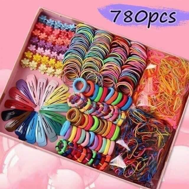 Hộp chun buộc tóc 780 chi tiết