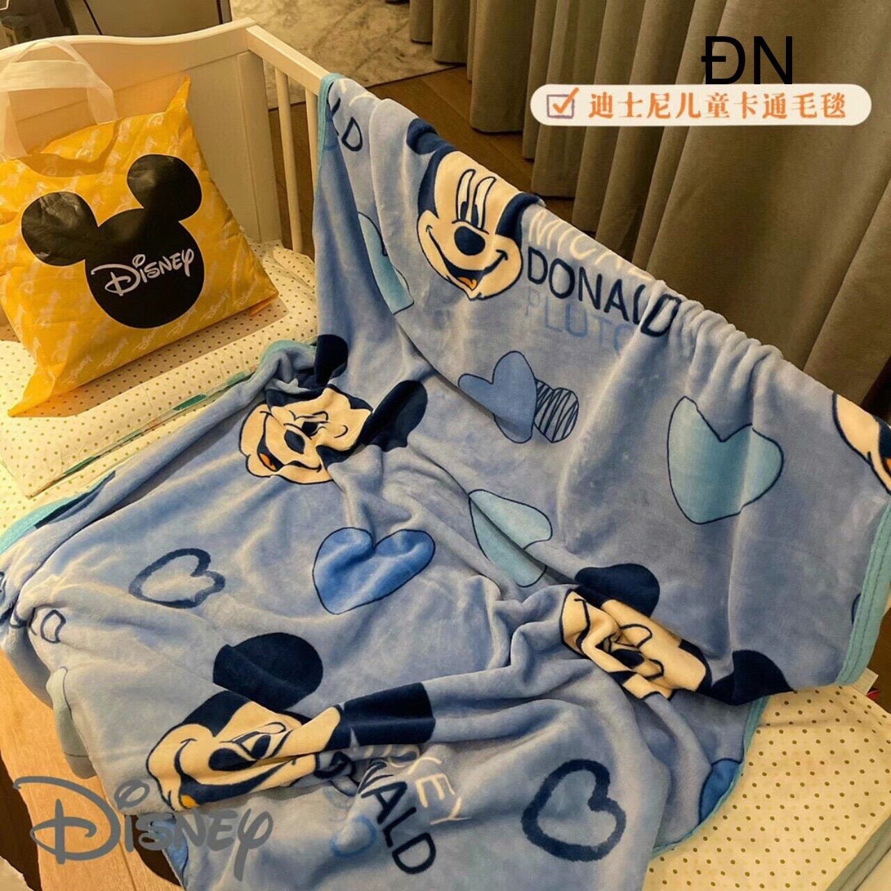 Chăn nhung tuyết siêu mềm, mịn hình disney ngộ nghĩnh kích thước 1m1x1m5