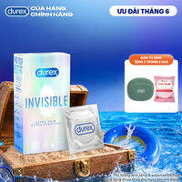 Bao cao su Durex Invisible siêu mỏng, size 52mm, hộp 10 bao