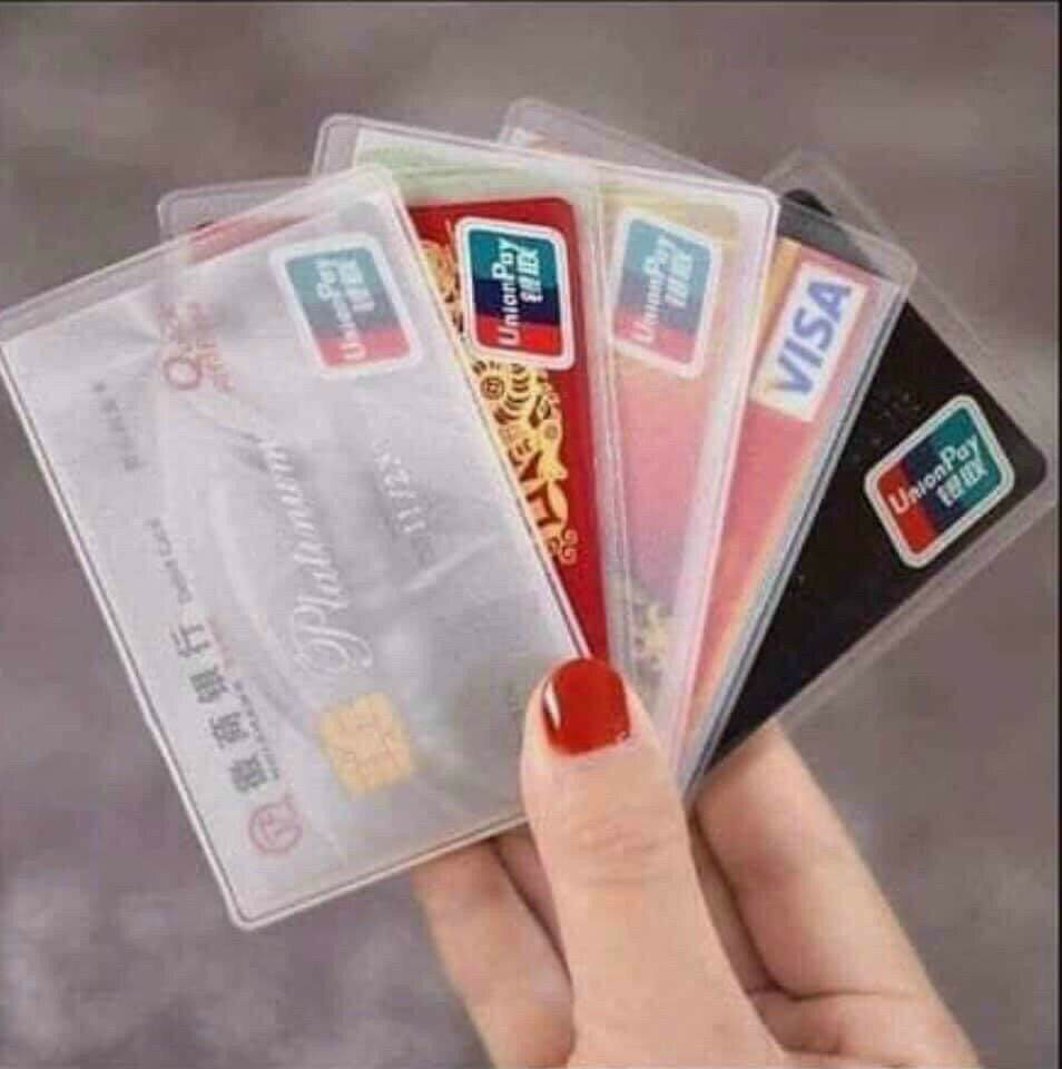 Set 8 cái bọc thẻ cccd, atm trong suốt bằng nhựa dẻo