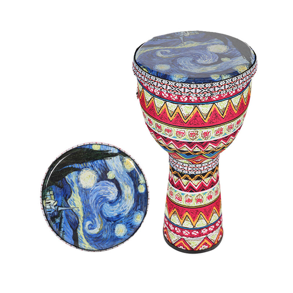 8 Inch Di Động Châu Phi Tay Trống Djembe Nhạc Cụ Gõ Với Nhiều Màu Sắc Hoa Văn Nghệ Thuật Đèn Tambourine Cho Trẻ Em