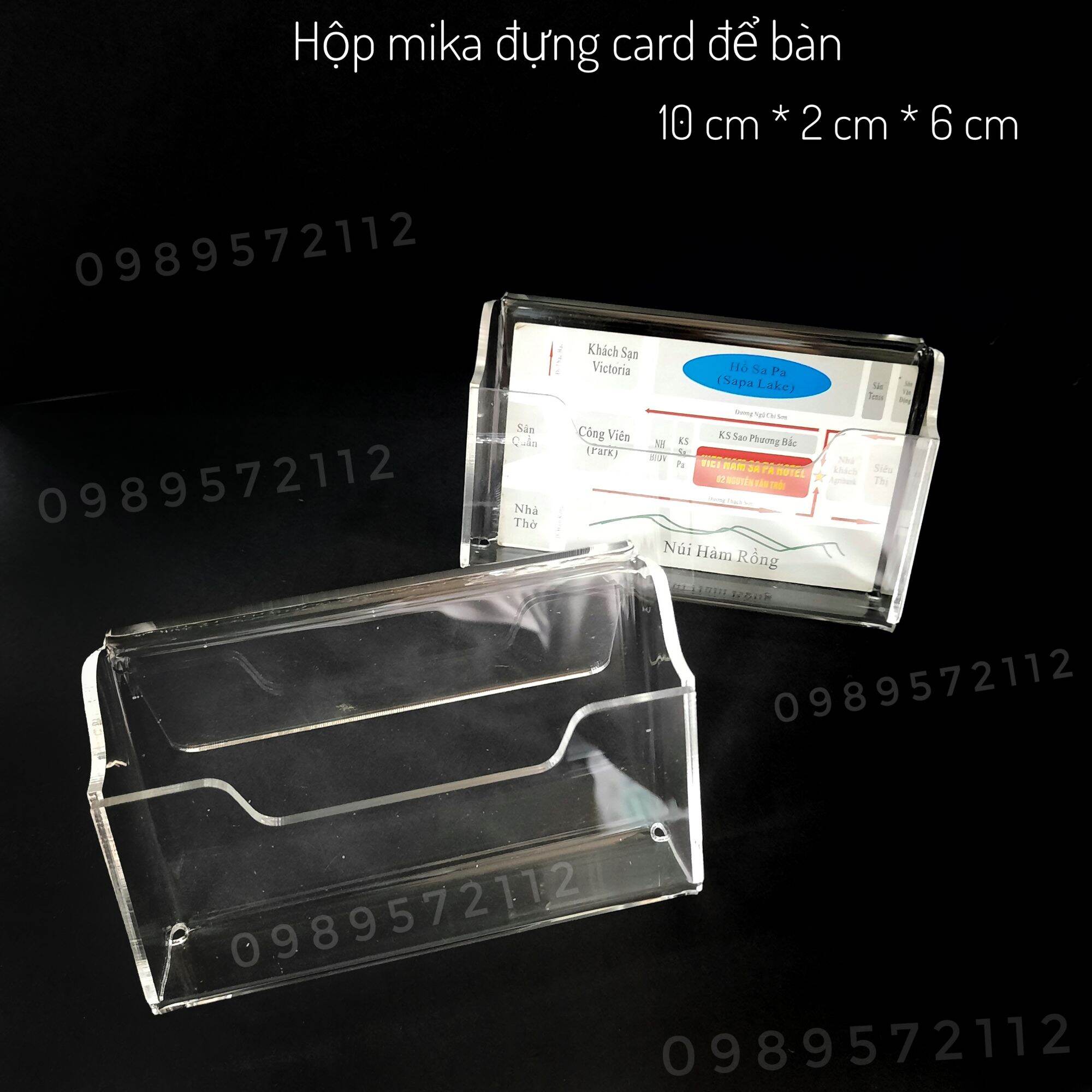 Hộp đựng card mika để bàn.(1 cái)