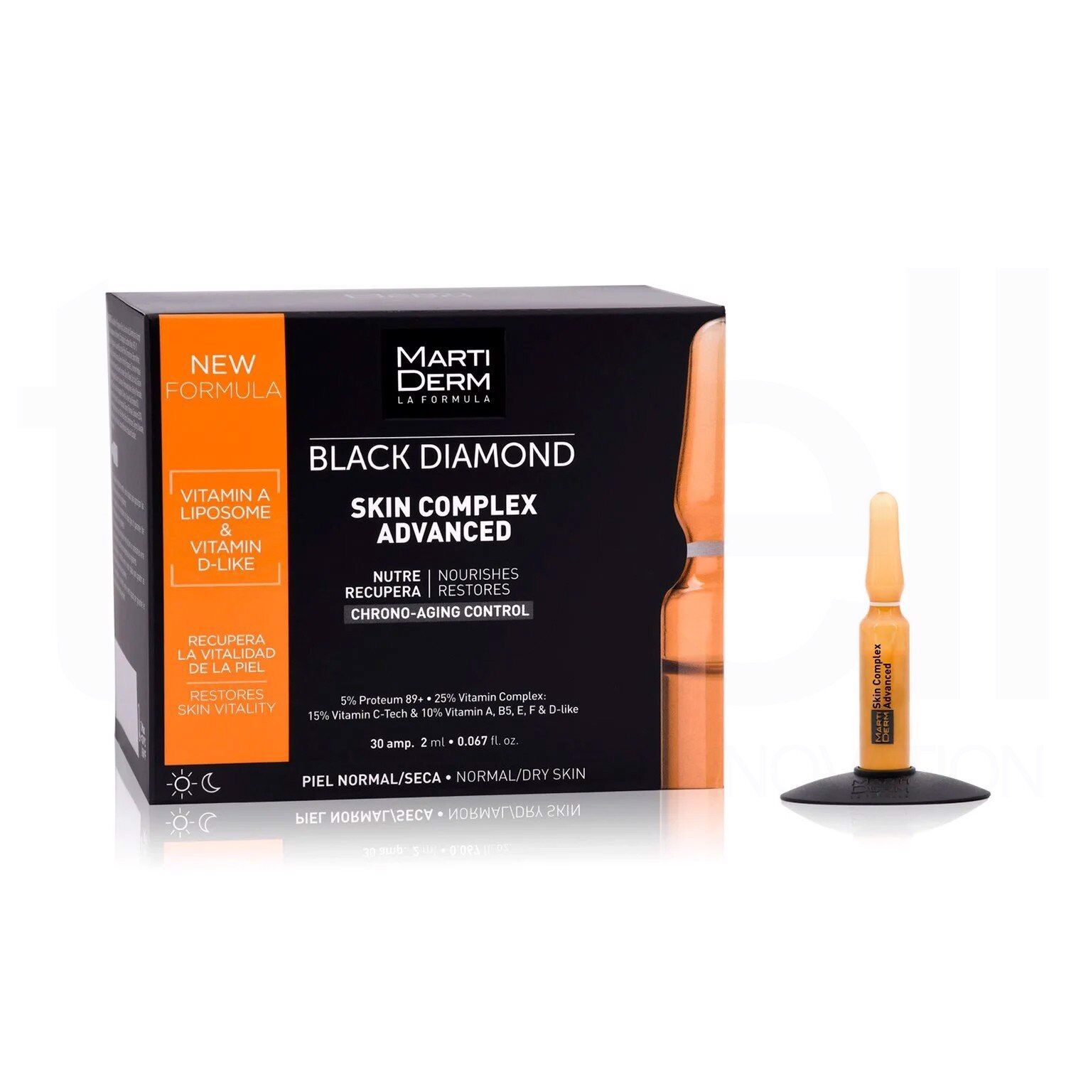 Ampoule Martiderm Black Diamond Skin Complex Advanced - Chống Oxy Hoá, Trẻ Hóa & Làm Sáng Da 5% Proteum 89+, 15% Vitamin C - Tech