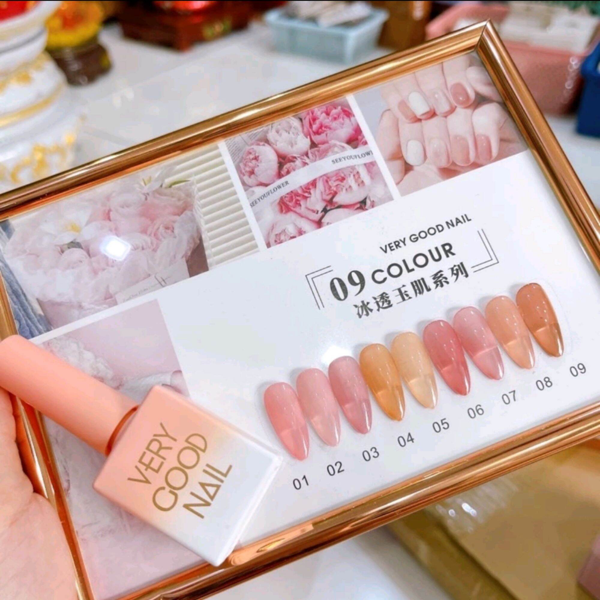 Set sơn gel Thạch hồng Very Good nail 9 màu