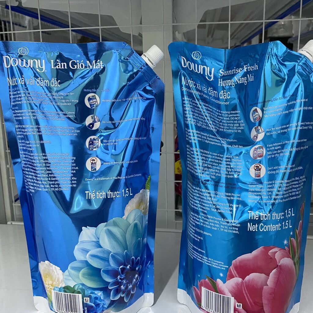 Nước xả vải Downy Túi 3L nắng mai, làn gió mát, kháng khuẩn dịu nhẹ