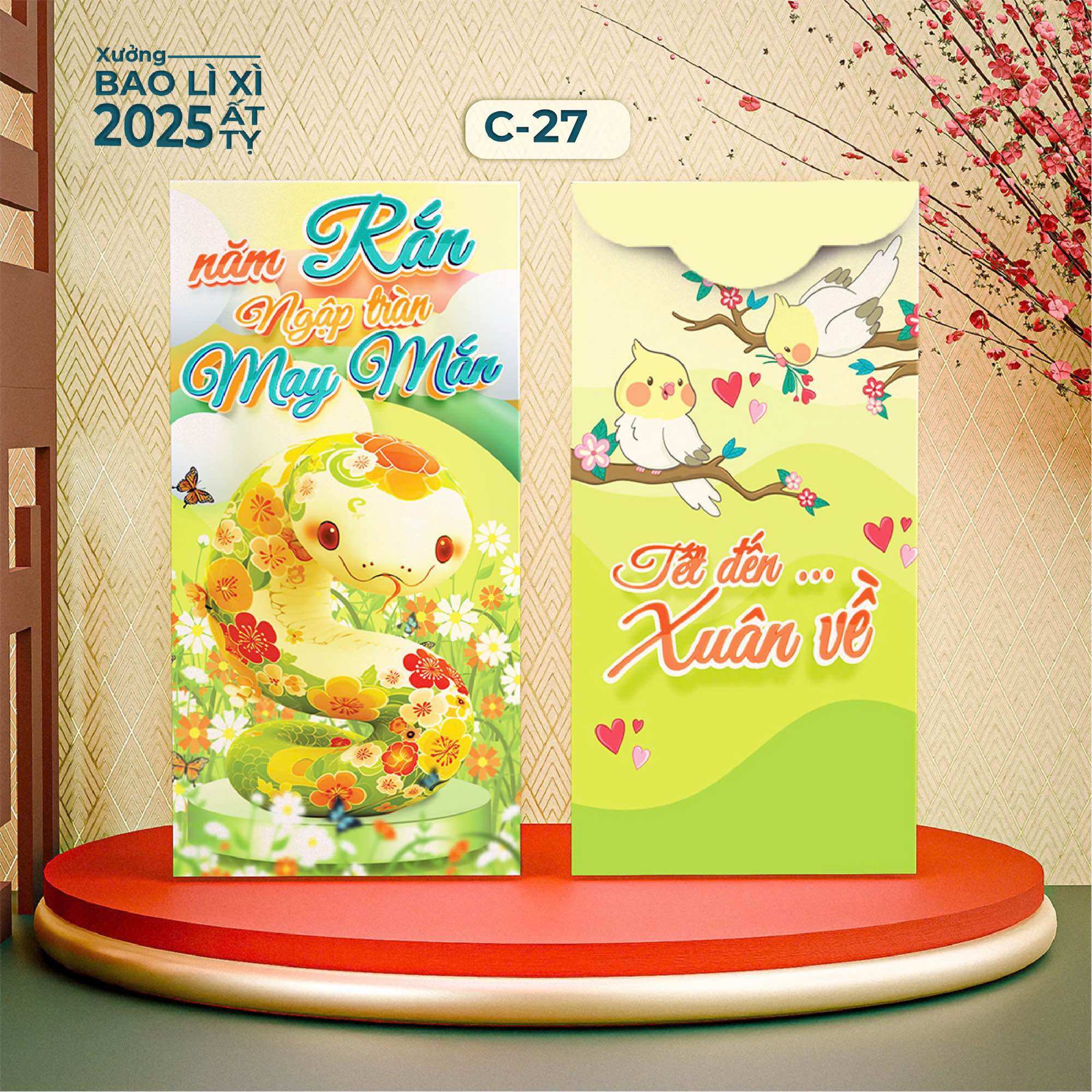 Sỉ 100 Bao Lì Xì Hottrend 2025 ( 10 Xấp Vô Sẵn Bao Kiếng )