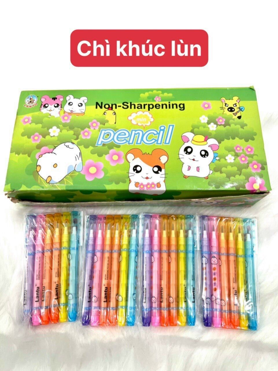 Set 12 bút chì KHÚC (chì ngòi) thay ruột (Hình thật)