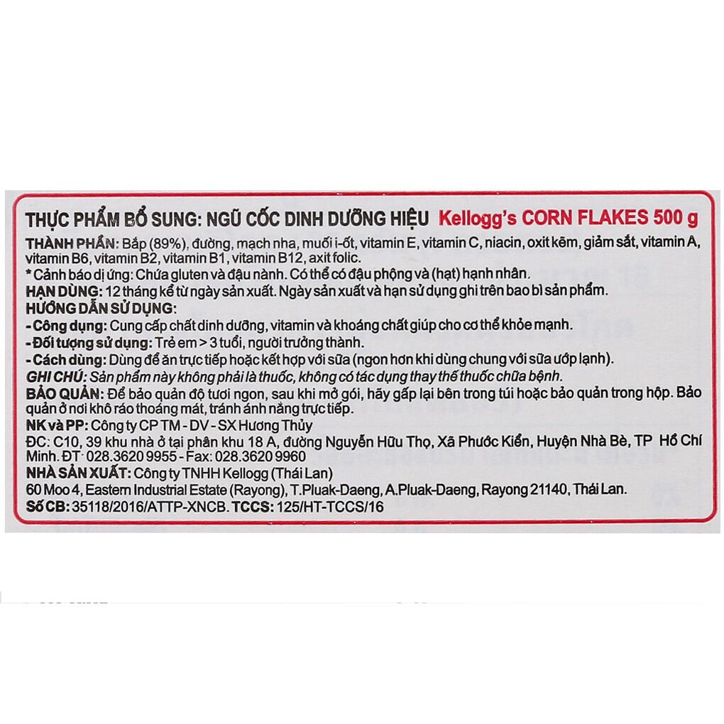 Ngủ cốc ăn sáng Kellogg's Corn Flakes 500g